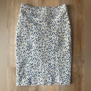 Maeve Anthropologie Leopard Jacquard Pencil Skirt XS Textured High Waist